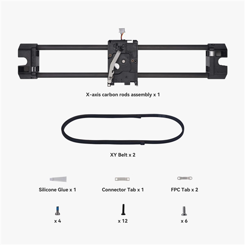 Bambu Lab X Axis Carbon Rods Assembly